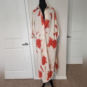 Second Female Floral Red and Cream Maxi Dress